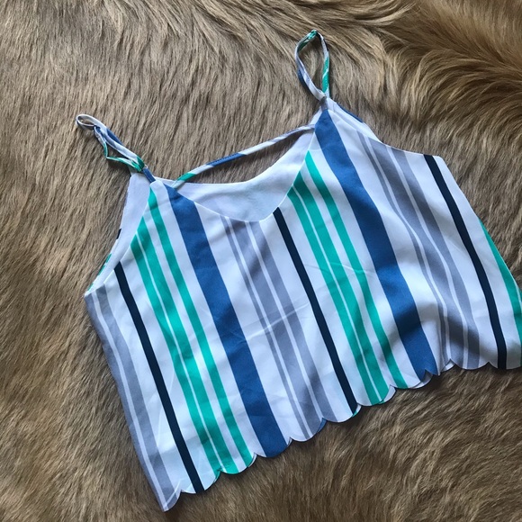 Multi-Color Striped Crop Tank - Picture 5 of 6